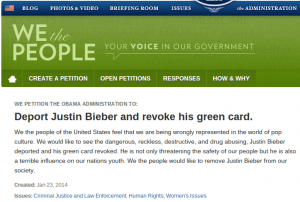 Screenshot of We the People Petition