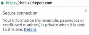 The *Nixed Report uses SSL.